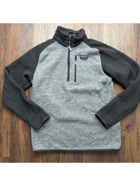 PATAGONIA Men's Better Sweater 1/4 Zip Fleece 25522 Two Tone Nickel / Black Sz M